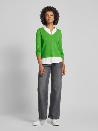 comma Gebreide pullover met dubbele-laagjeslook Groen - 1