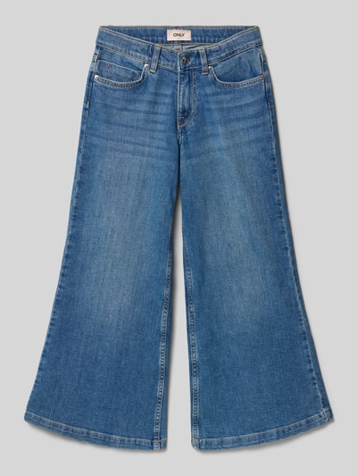 Productfoto, Wide Leg Jeans uit katoenmix model 'CALIFORNIA' van Only, denimlook met 5-pocket-design, flared fit, mid waist, blauwe tinten