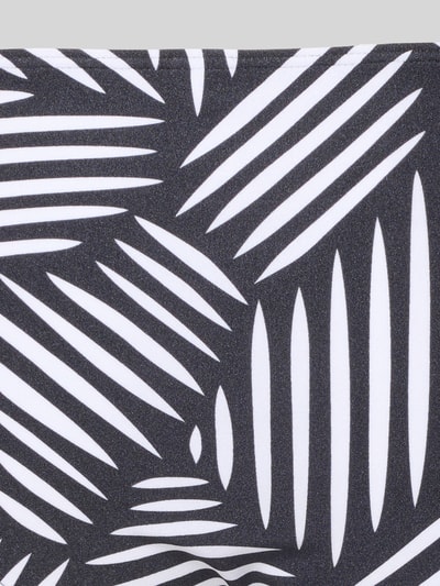 Produktfoto, Bikinihose mit Umschlag und Label-Detail Modell 'Liv' von LASCANA im Allover-Look, Material-Mix mit Stretch-Anteil, körpernahe Passform, Schwarz-Weiß-Kontrast mit grafischen Linien, glatte Textur.