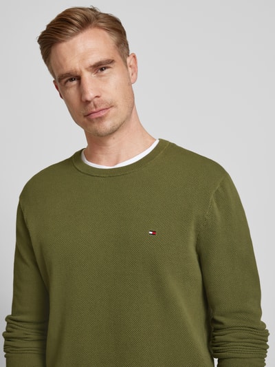 Tommy Hilfiger Strickpullover mit Rundhalsausschnitt Oliv 3