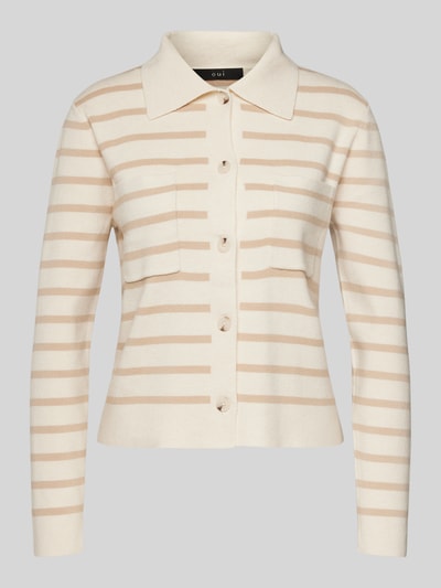 Oui Cardigan mit Brusttaschen Beige 2