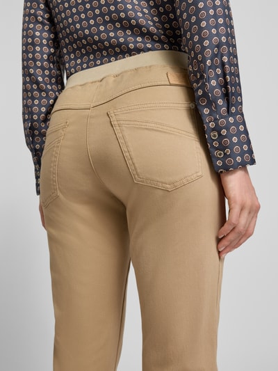 Raphaela By Brax Stoffen broek met elastische band, model 'PAMINA' Camel - 3