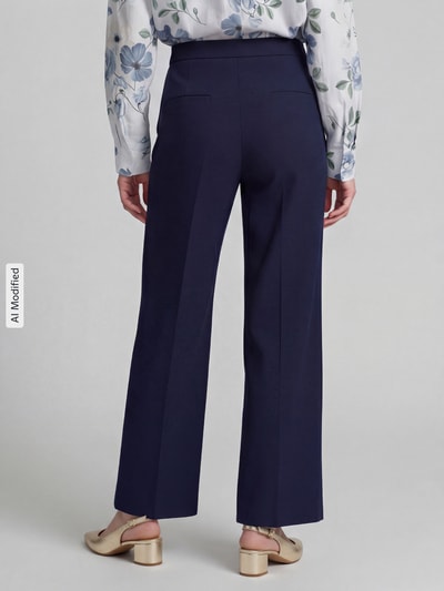 SEDUCTIVE regular fit wijdte broek met viscose, model 'BRIDGET' Marineblauw - 5