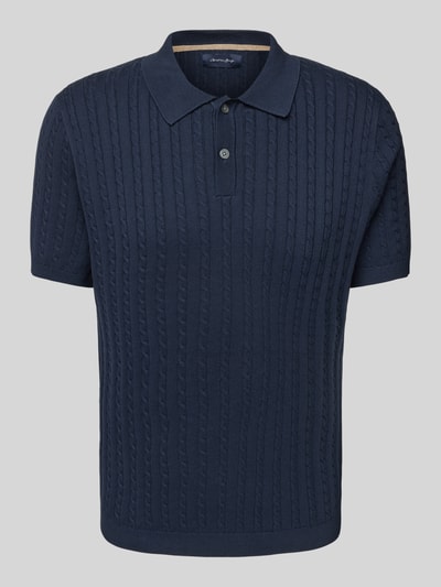 Christian Berg Men Poloshirt mit gerippten Abschlüssen Marine 2