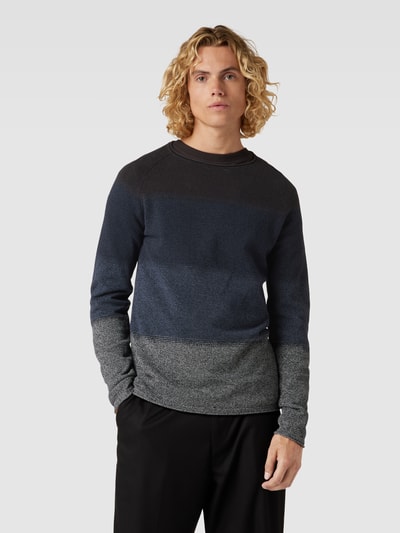 Jack & Jones Gebreide pullover met labelpatch, model 'HILL' Donkerblauw - 4