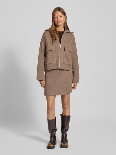 Armedangels Oversized Jacke aus Baumwoll-Woll-Mix Modell 'JOANIAAS' Taupe 1