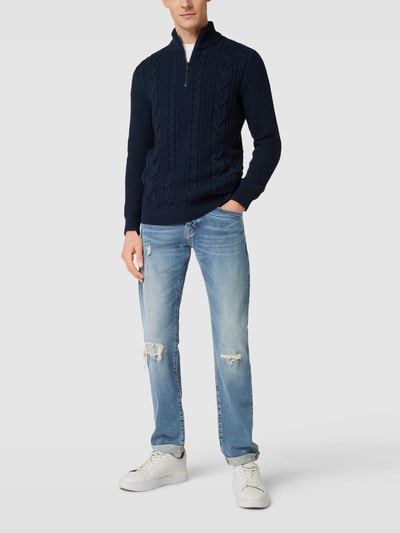 Scotch & Soda Slim fit jeans in destroyed-look, model 'Ralston' Donkerblauw - 1