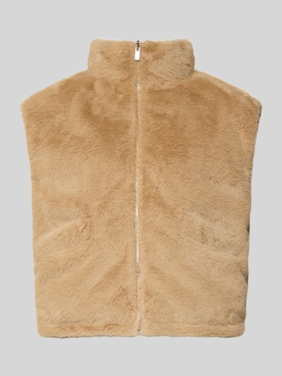 Someday Relaxed Fit Weste aus Kunstfell Modell 'Vaari' Sand 2