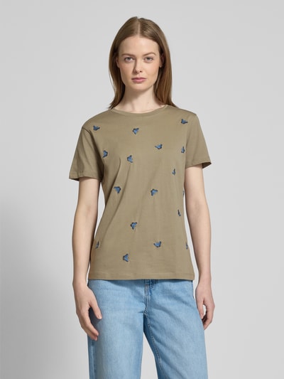 Jake*s Casual T-Shirt mit Motiv-Stitching Lind 4