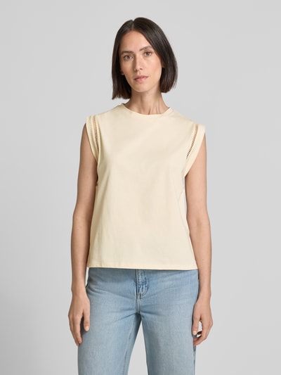 MANGO T-Shirt mit Kappärmeln Modell 'MAREA' Beige 4
