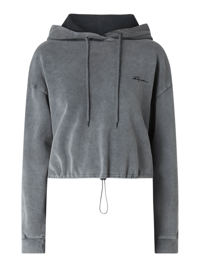 Review Cropped Hoodie mit überschnittenen Schultern  Anthrazit 2