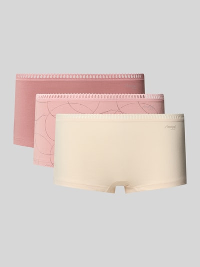 Sloggi Slip met logoprint in een set van 3 stuks, model 'Crush' Mauve - 1