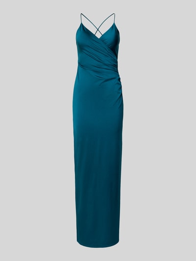Jake*s Cocktail Abendkleid mit gekreuzten Trägern und V-Ausschnitt Petrol 2