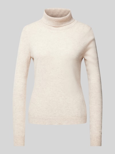 Christian Berg Woman Rollkragenpullover mit gerippten Abschlüssen Beige Melange 2