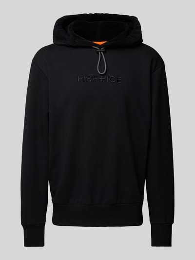 FIRE + ICE Hoodie met labelstitching, model 'DELVIN' Zwart - 2