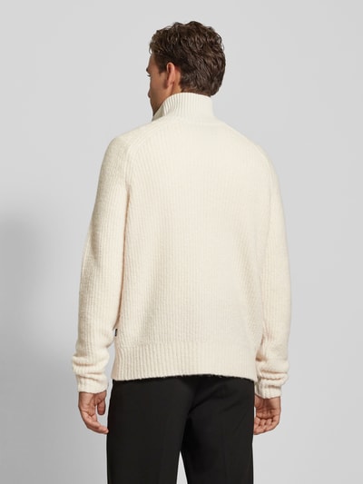 BOSS Gebreide pullover met labeldetail, model 'Ebrezzo' Offwhite - 5