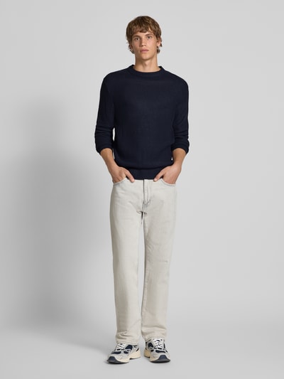 Jack & Jones Strickpullover mit Rundhalsausschnitt Modell 'ROY' Marine 1
