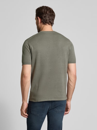 Christian Berg Men T-Shirt mit geripptem Rundhalsausschnitt Metallic Gruen 5