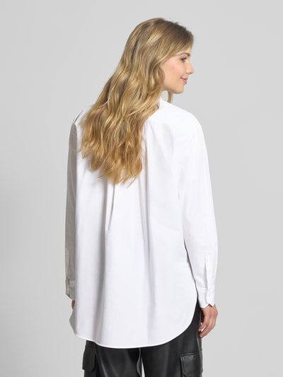 HUGO Oversized Hemdbluse mit Label-Stitching Offwhite 5