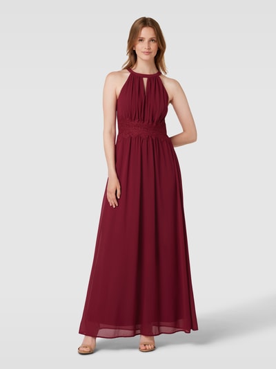 Vila Abendkleid mit Spitzenbesatz Modell 'VIMILINA' Bordeaux 4