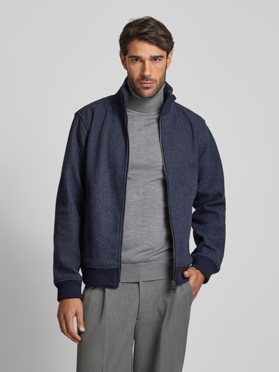 MCNEAL Sweatjacke mit Stehkragen Dunkelblau Melange 4