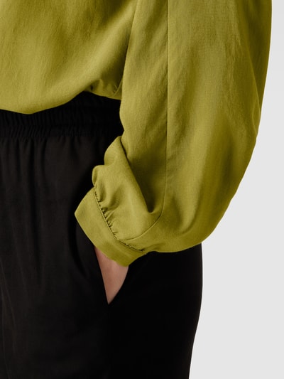 comma Blusenshirt mit Rundhalsausschnitt Gras Grün 3