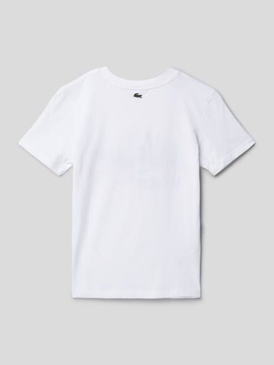 Lacoste T-Shirt mit Label-Print Weiss 3