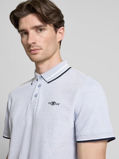 Tom Tailor Regular fit poloshirt met contraststrepen Rookblauw - 3