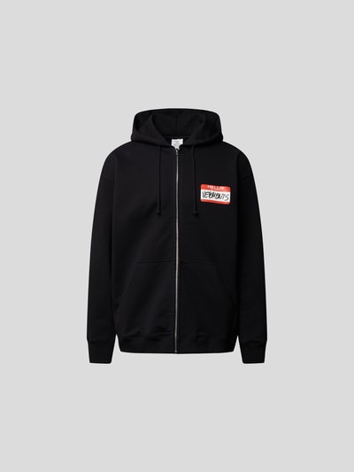 VETEMENTS Sweatjacke mit Label-Print Schwarz 2