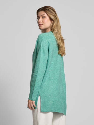 Tom Tailor Denim Loose fit gebreide pullover met katoen en V-hals Rietgroen - 5