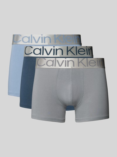 Calvin Klein Underwear Obcisłe bokserki z paskiem z logo w zestawie 3 szt. Błękitny 1