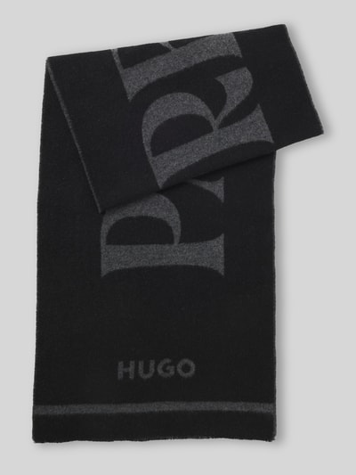 HUGO Sjaal met wol, model 'Martyn' BLACK - 2