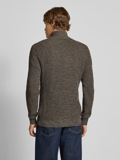 Blend Slim fit gebreide pullover met ritssluiting, model 'Darik' Antraciet - 5