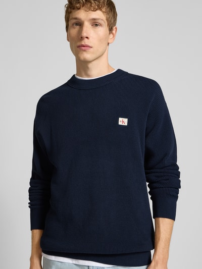 Calvin Klein Jeans Gebreide pullover met labelpatch Marineblauw - 3