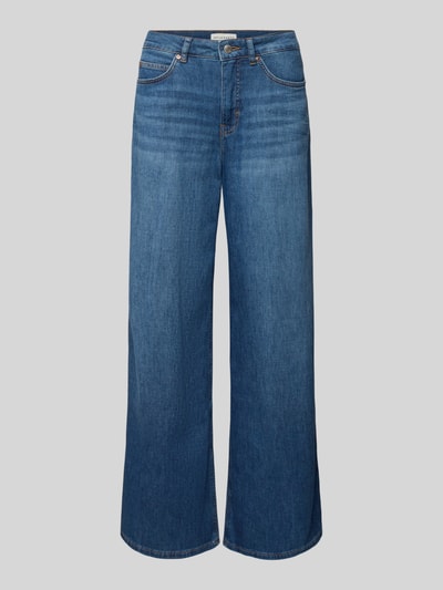 Produktfoto, Wide Leg Jeans mit Eingrifftaschen Modell 'Mari willow' von OPUS PANTS, mieszanka bawełny z dodatkiem streczu, niebieski denim, szerokość w rozmiarze 36/30: 39 cm, długość wewnętrzna nogawki 78 cm