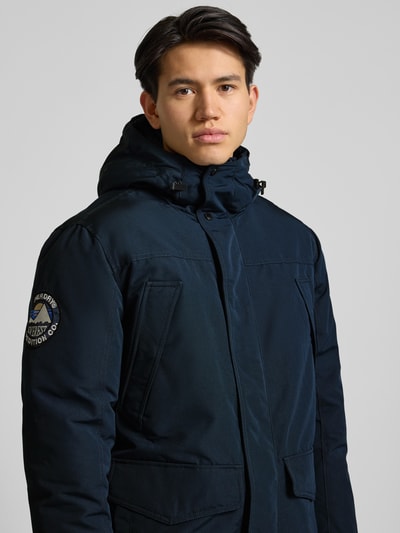 Superdry Regular fit parka met klepzakken, model 'Everest' Marineblauw - 3