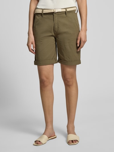MAC Chino-Shorts mit Gürtel Oliv 4