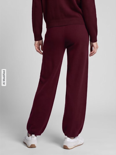 Jake*s Casual Regular Fit Weite Hose aus reinem Kaschmmir Pflaume 5
