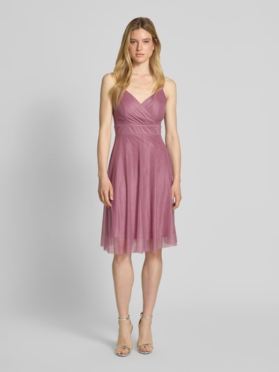 TROYDEN COLLECTION Cocktailkleid mit Taillenband Rosa 1