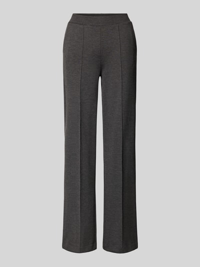 Produktfoto, Hose mit Längsnähten und elastischem Bund van Smith and Soul, dames broek, materiaalmix met viscose, regular fit, donkere kleur, deelnaden, elastische band, bandwijdte maat S 37 cm, binnenbeenlengte 80 cm.