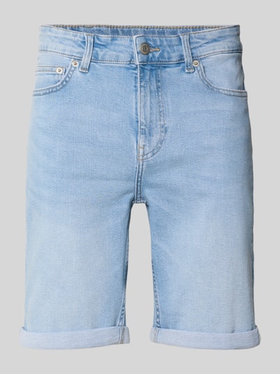 Produktfoto, Regular Fit Jeansshorts aus Baumwoll-Mix Modell 'PLY' von ONIMOS, denim optyka, krój regular fit, łatka z logo, szlufki, 5 kieszeni, bawełniany materiał, wywijane nogawki