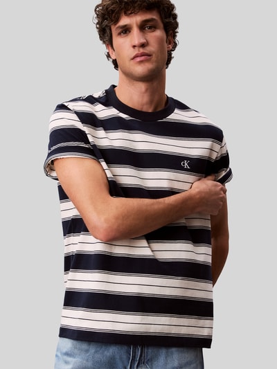 Calvin Klein Jeans męski t-shirt o kroju regular fit z mieszanki bawełny Granatowy 1