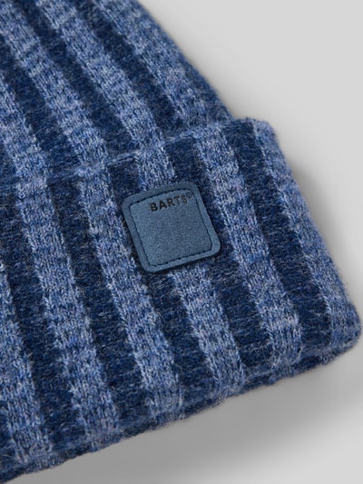 Barts Beanie met labeldetail, model 'Selfoss' Marineblauw - 2