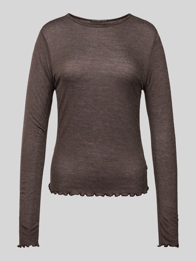 QS Longsleeve aus Viskose-Mix mit Muschelsaum Purple 2