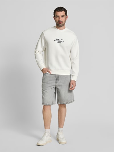 ARMANI EXCHANGE Sweatshirt mit Label-Stitching Offwhite 1