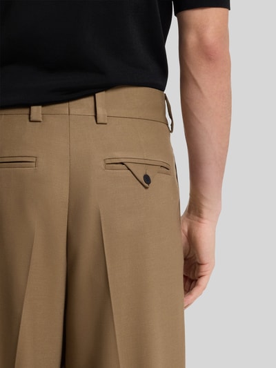 HUGO Relaxed Fit Anzughose mit Bundfalten Beige 3