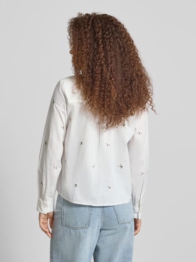 PIECES Relaxed Fit Hemdbluse aus reiner Baumwolle Modell 'GENEVA' Weiss 5
