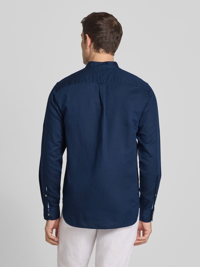 Tommy Hilfiger Regular fit vrijetijdsoverhemd van een mix van katoen en linnen Marineblauw - 5