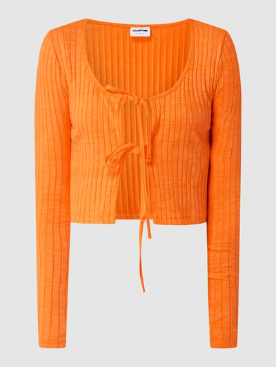 Noisy May Cropped Cardigan mit Schnürungen Modell 'Paula'  Orange 2