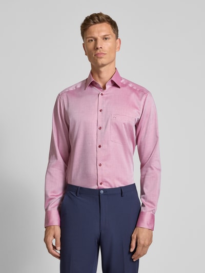 OLYMP Regular fit zakelijk overhemd van puur katoen Rood - 4